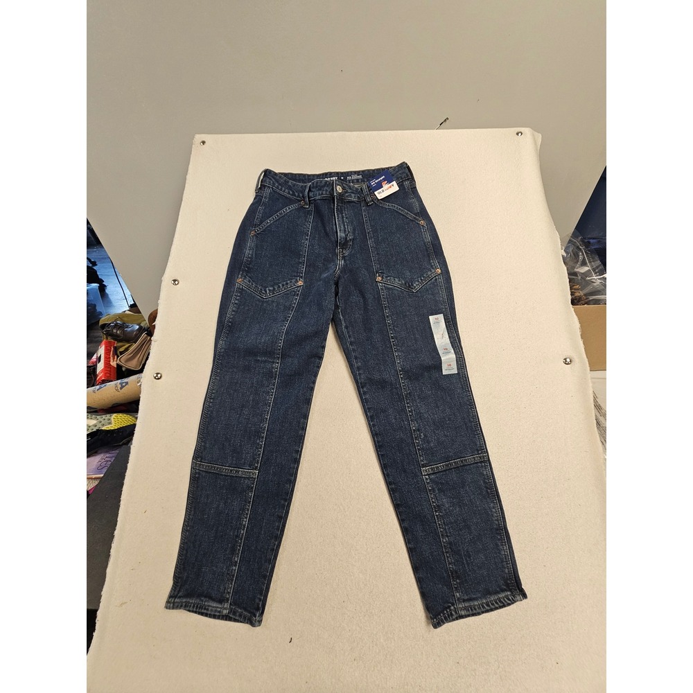 Old Navy OG Straight Ankle Jeans Womens 10 High Rise Dark Wash Carpenter Utility